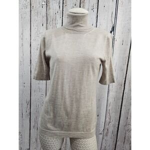 Effetto F Women's‎ L Cashmere Silk Blend Lightweight SS Turtleneck Sweater EUC